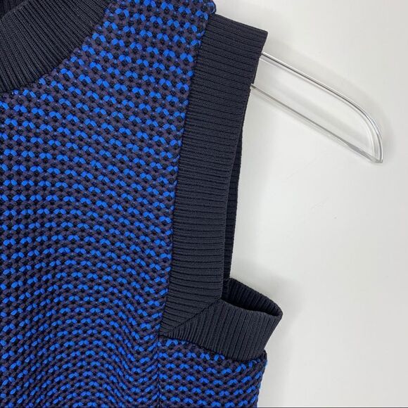 Derek Lam Mock Turtleneck Sweater Tank Blue/Black - Picture 5 of 14